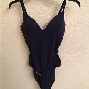 Tory Burch V-Neck One-Piece Swimsuit